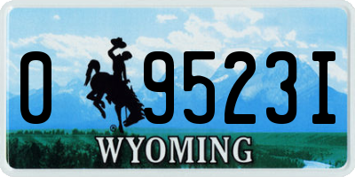 WY license plate 09523I
