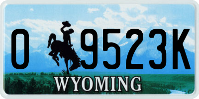 WY license plate 09523K