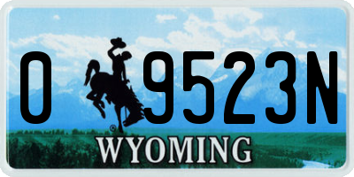 WY license plate 09523N