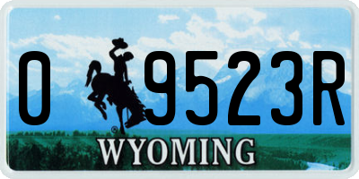 WY license plate 09523R