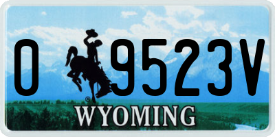 WY license plate 09523V