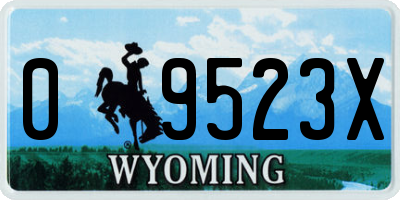 WY license plate 09523X