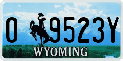 WY license plate 09523Y