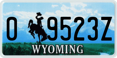 WY license plate 09523Z