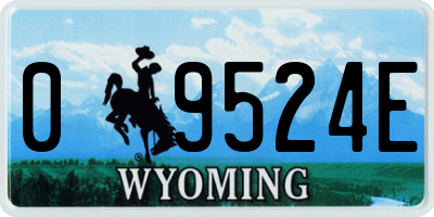 WY license plate 09524E