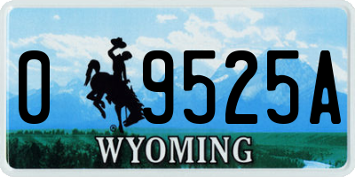 WY license plate 09525A