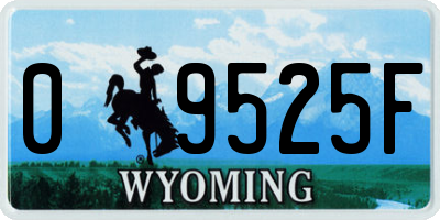 WY license plate 09525F