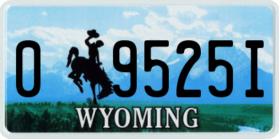 WY license plate 09525I
