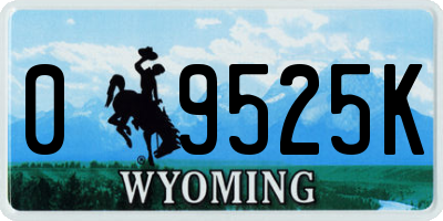 WY license plate 09525K