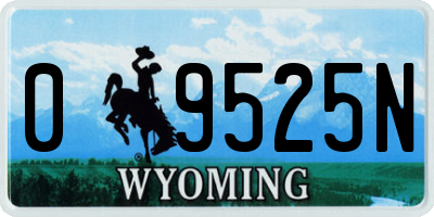 WY license plate 09525N