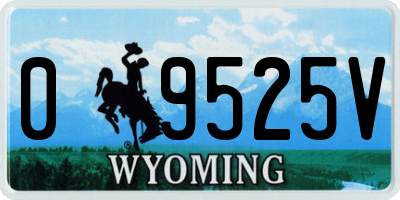 WY license plate 09525V