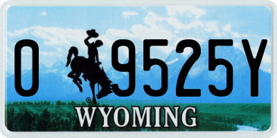 WY license plate 09525Y