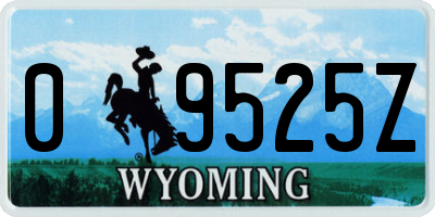 WY license plate 09525Z