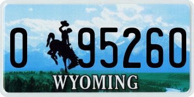 WY license plate 09526O