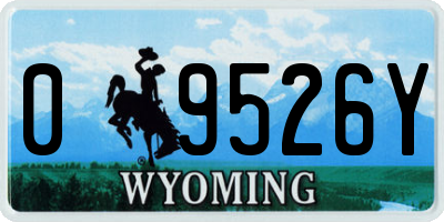 WY license plate 09526Y