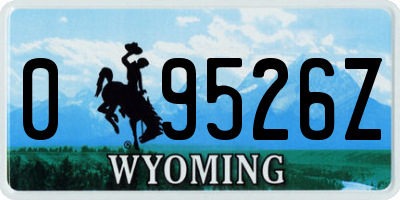 WY license plate 09526Z