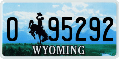 WY license plate 095292
