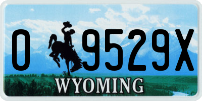 WY license plate 09529X