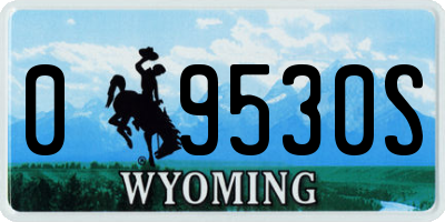 WY license plate 09530S