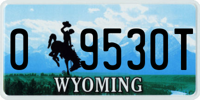 WY license plate 09530T