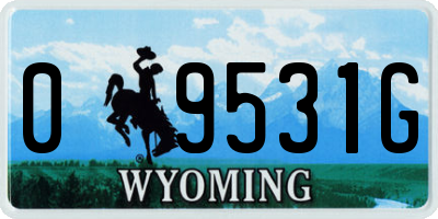 WY license plate 09531G