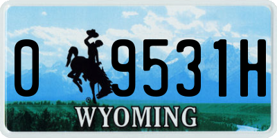 WY license plate 09531H