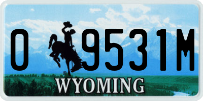 WY license plate 09531M