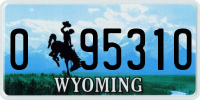 WY license plate 09531O