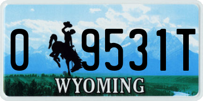 WY license plate 09531T