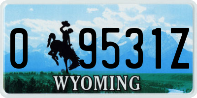WY license plate 09531Z
