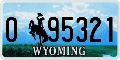 WY license plate 095321