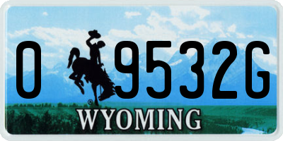 WY license plate 09532G