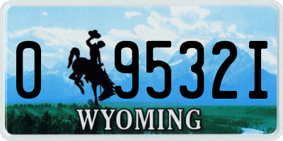 WY license plate 09532I