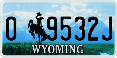 WY license plate 09532J