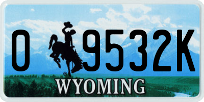WY license plate 09532K