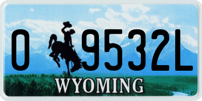 WY license plate 09532L