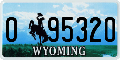WY license plate 09532O