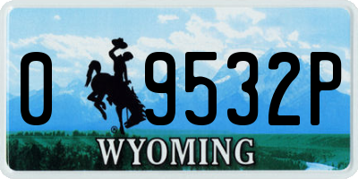 WY license plate 09532P