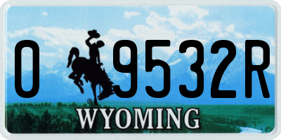 WY license plate 09532R