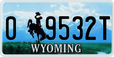 WY license plate 09532T