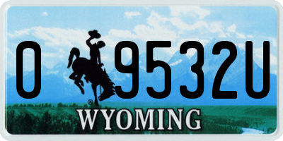WY license plate 09532U