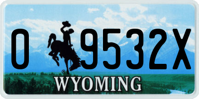 WY license plate 09532X