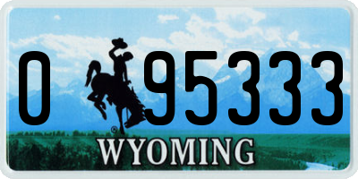 WY license plate 095333
