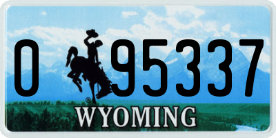 WY license plate 095337