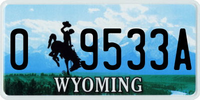 WY license plate 09533A