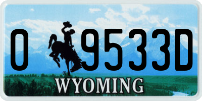 WY license plate 09533D
