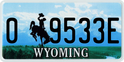 WY license plate 09533E