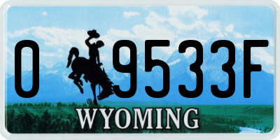 WY license plate 09533F