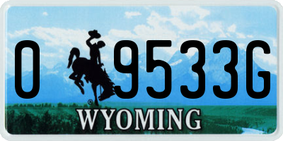 WY license plate 09533G