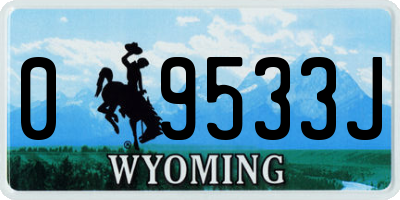 WY license plate 09533J